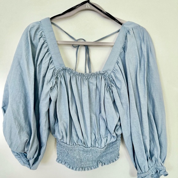 Forever 21 Square Neck Puff-Sleeves Crop Top - Picture 7 of 11